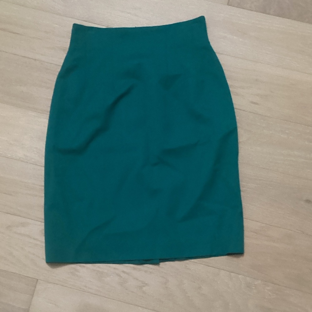 Vintage Teal Pencil Skirt 100%wool